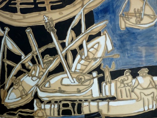 "Brest" Huile sur papier (50 / 65 cm)