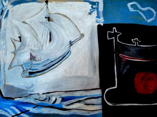 "Brume" Huile sur toile (102 / 73 cm)